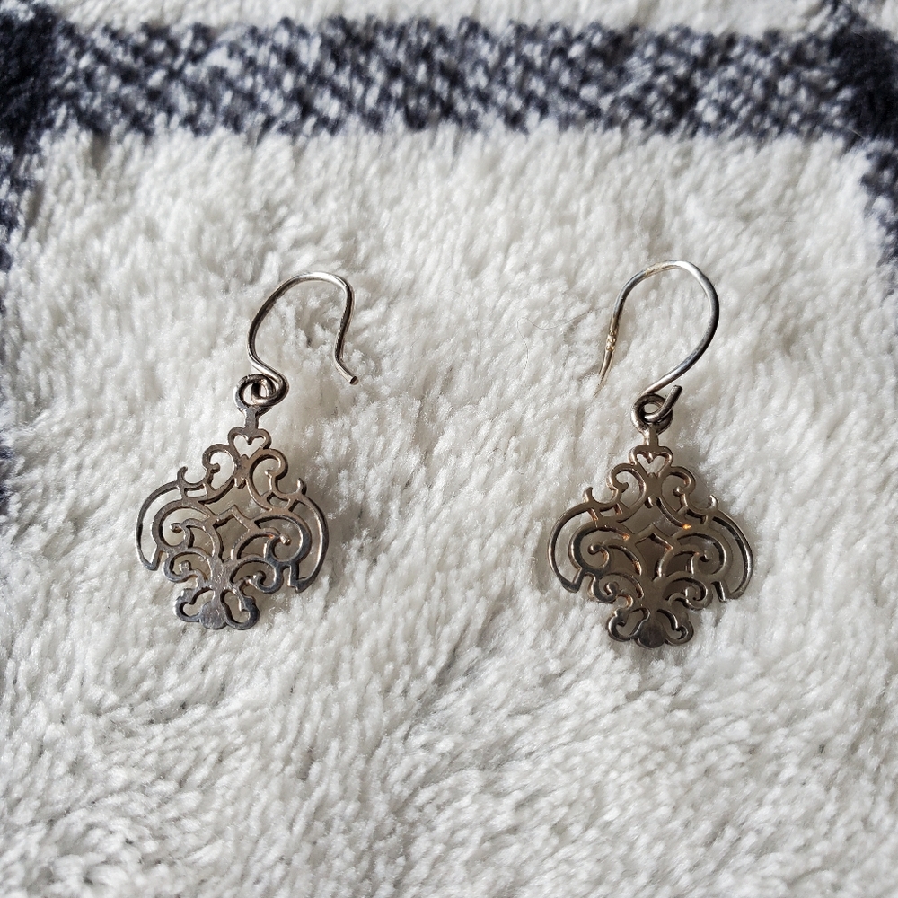 Vintage Sterling Silver Filigree Earrings